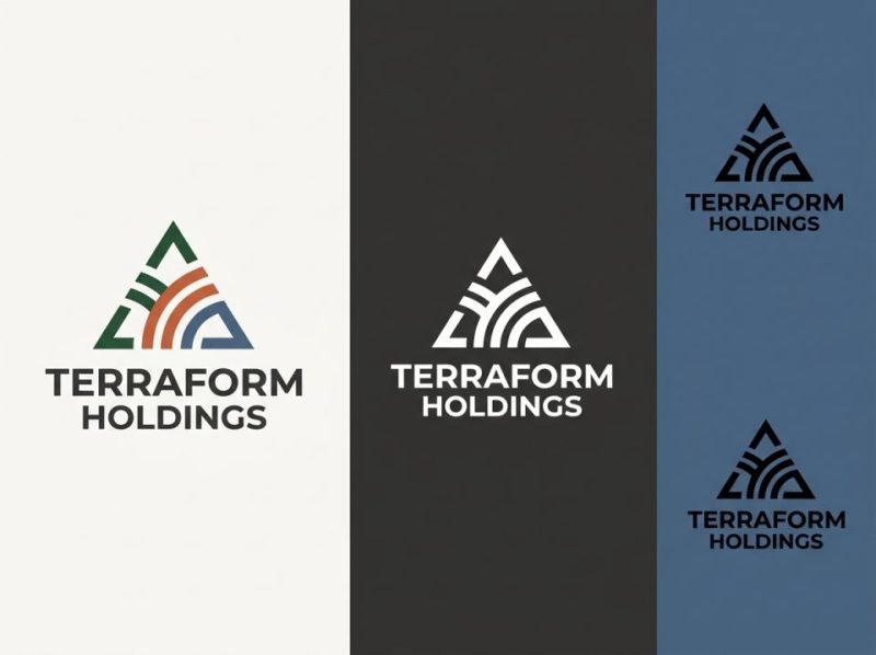 A brand logo displayed in various adaptable versions for diverse backgrounds, showcasing consistent application across different platforms.